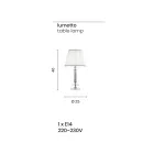 Classic Support Lamp in Gold Metal, Crystal and Lampshade - Similo Viadurini