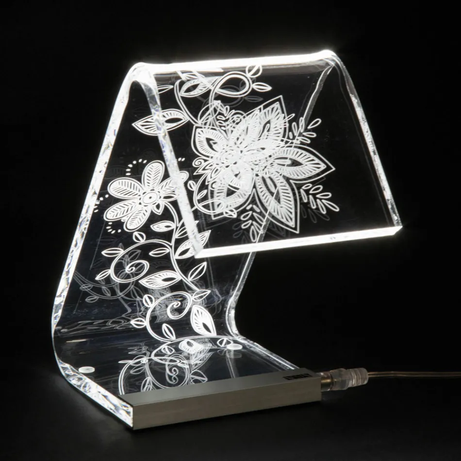 LED Standing Lamp Acrylic Crystal Laser Decoration - Possett Viadurini