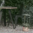 Outdoor Lamp with Planter in Clay, Aluminium and Brass - Cappello Viadurini