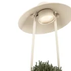 Outdoor Lamp with Planter in Clay, Aluminium and Brass - Cappello Viadurini