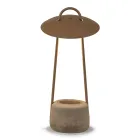 Outdoor Lamp with Planter in Clay, Aluminium and Brass - Cappello Viadurini