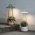 Outdoor Lamp with Planter in Clay, Aluminium and Brass - Cappello