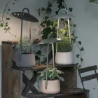 Outdoor Lamp with Planter in Clay, Aluminium and Brass - Cappello Viadurini