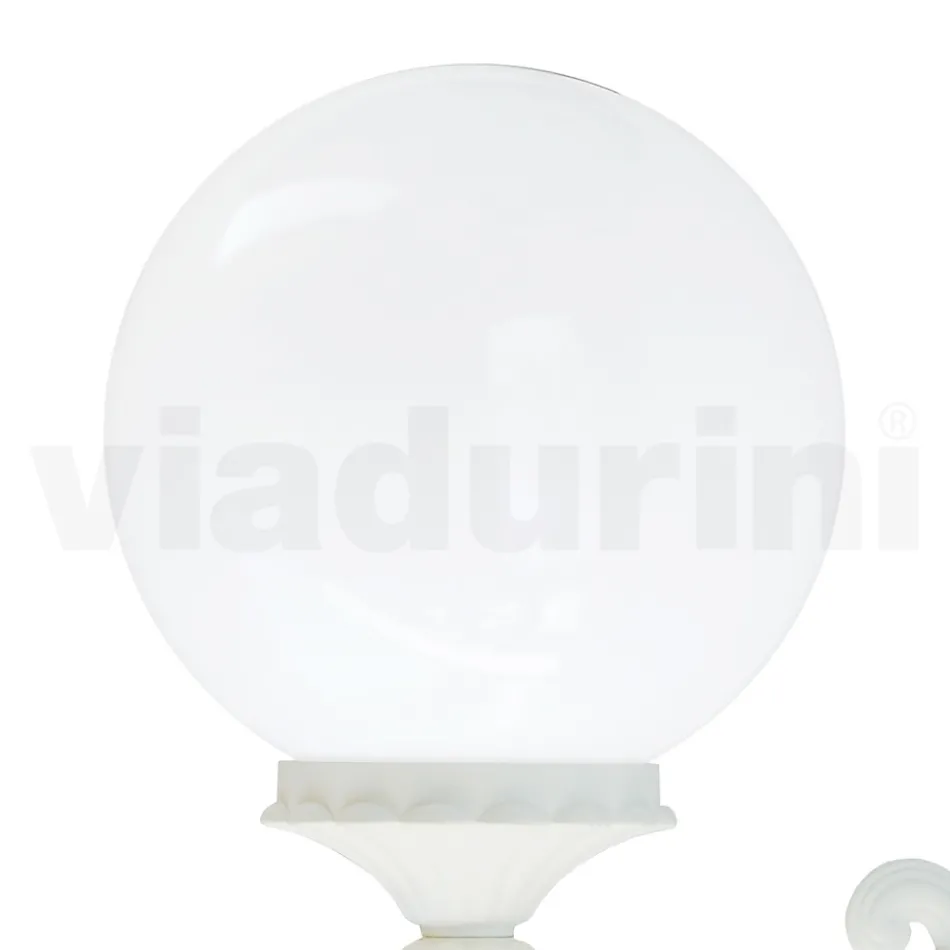Outdoor Lamp in White Aluminium with Opal Acrylic Sphere - Trovabianco Viadurini