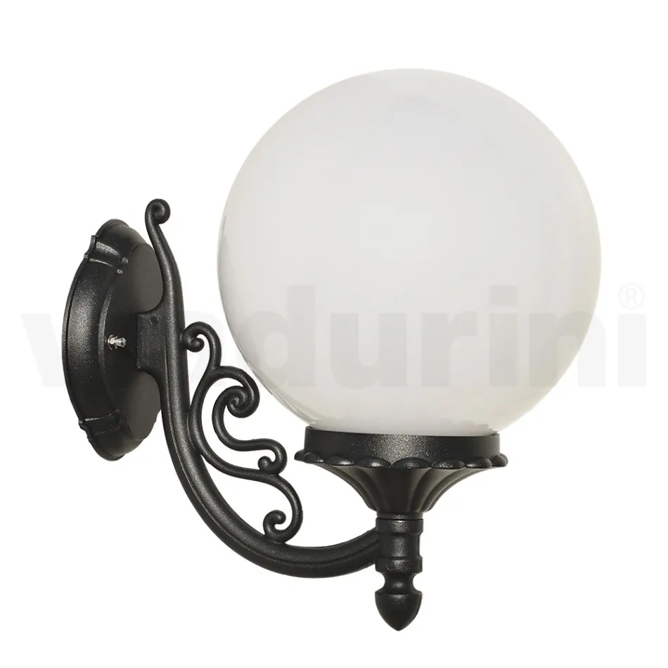 Outdoor Lamp in Aluminium with Opal Acrylic Sphere - Trovaanthracite Viadurini
