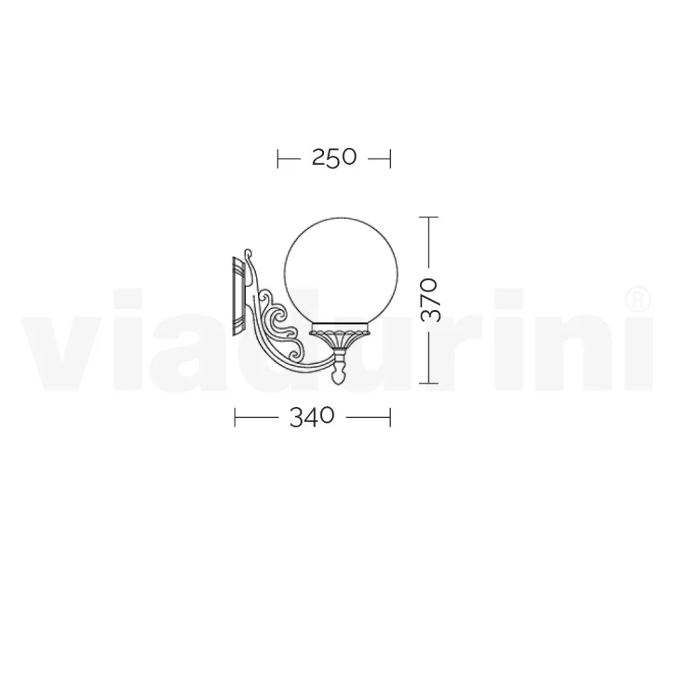 Outdoor Lamp in Aluminium with Opal Acrylic Sphere - Trovaanthracite Viadurini