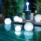 Spherical Outdoor Lamp in White Polyethylene Made in Italy - Nelida Viadurini