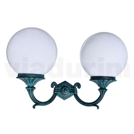 Garden Lamp with 2 Acrylic Lights and Aluminium Structure - Trovanero Viadurini