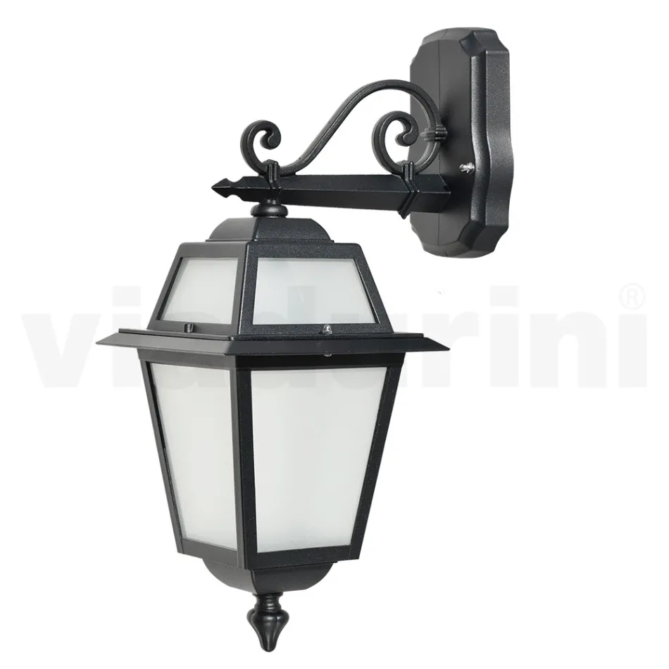 Garden Lamp in Anthracite Aluminium and Sandblasted Glass - Elric Viadurini