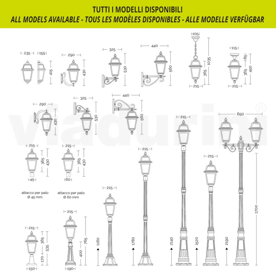 Outdoor Wall Lamp in Die-Cast Aluminium and Glass Made in Italy - Elric Viadurini