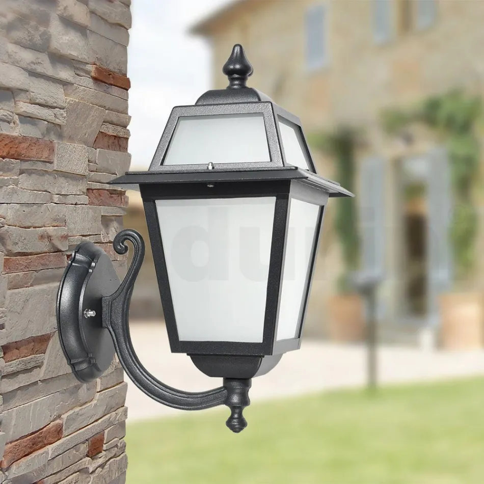 Outdoor Wall Lamp in Die-Cast Aluminium and Glass Made in Italy - Elric Viadurini