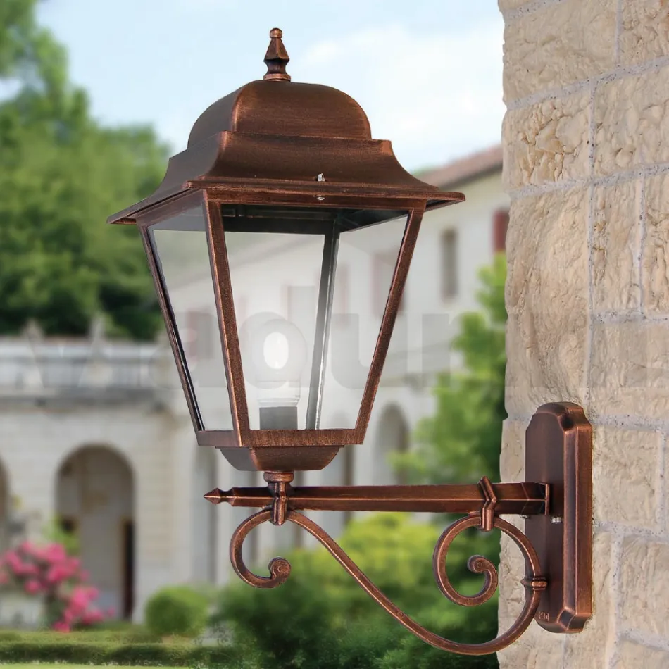 Outdoor Wall Lamp in Aluminium and Transparent Glass - Alchemist Viadurini