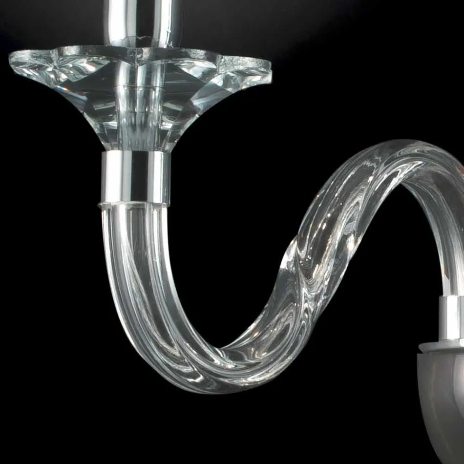 Two-light wall lamp in glass and crystal Ivy, made in Italy Viadurini
