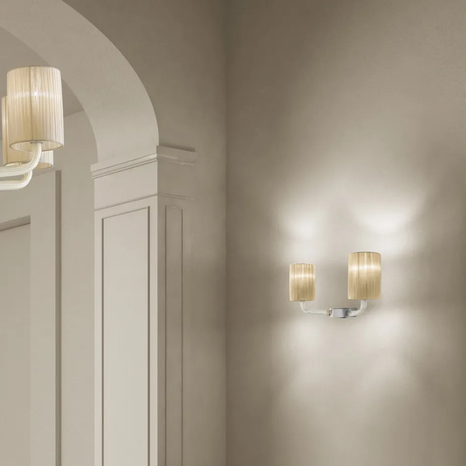 Handmade Venetian Glass Wall Lamp Made in Italy - Graham Viadurini