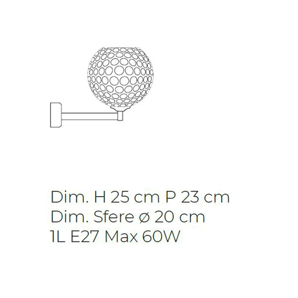 Artisan Wall Lamp in Venetian Blown Glass - Bolle Balloton Viadurini