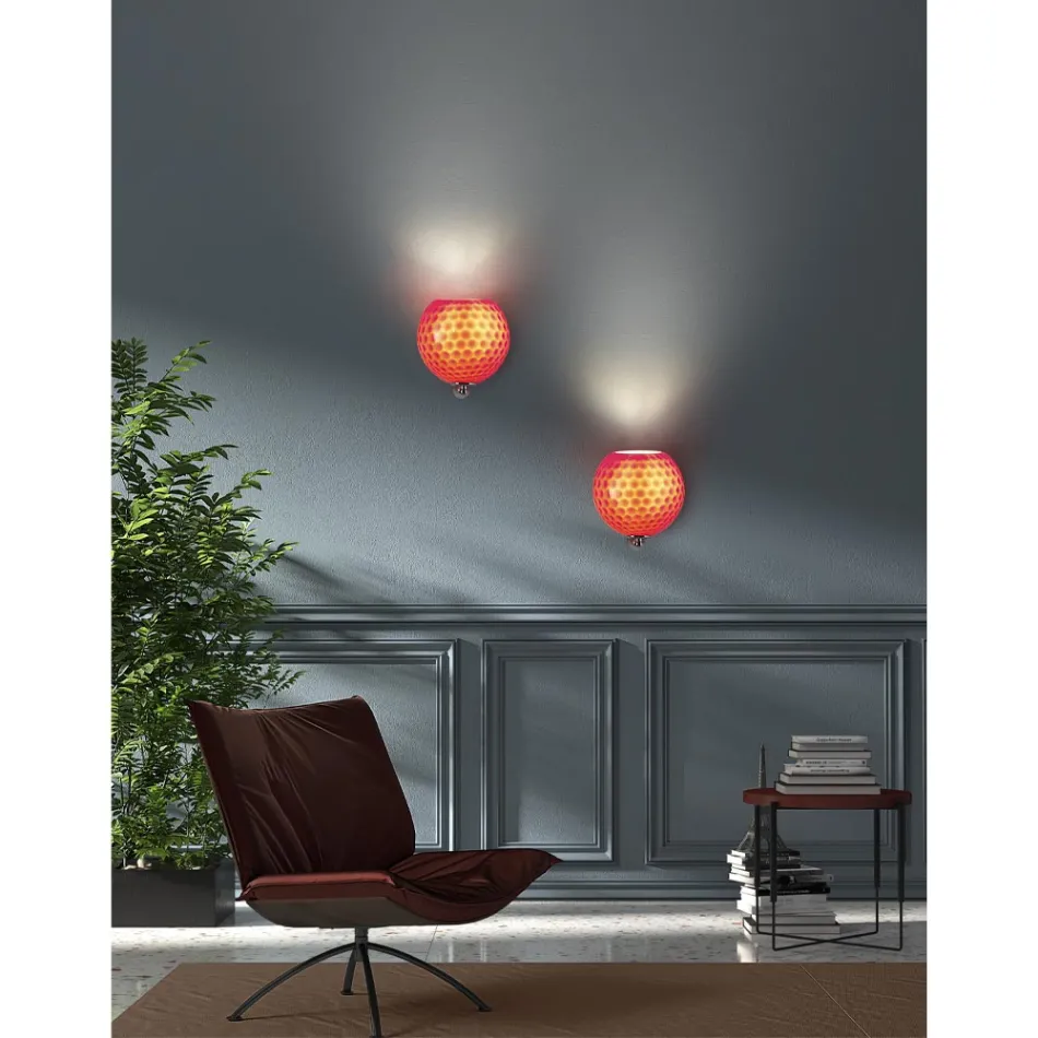 Artisan Wall Lamp in Venetian Blown Glass - Bolle Balloton Viadurini