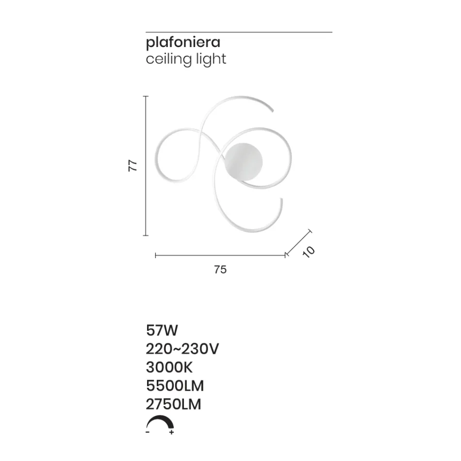 Wall Lamp with LED in Painted Metal Modern Design - Trella Viadurini