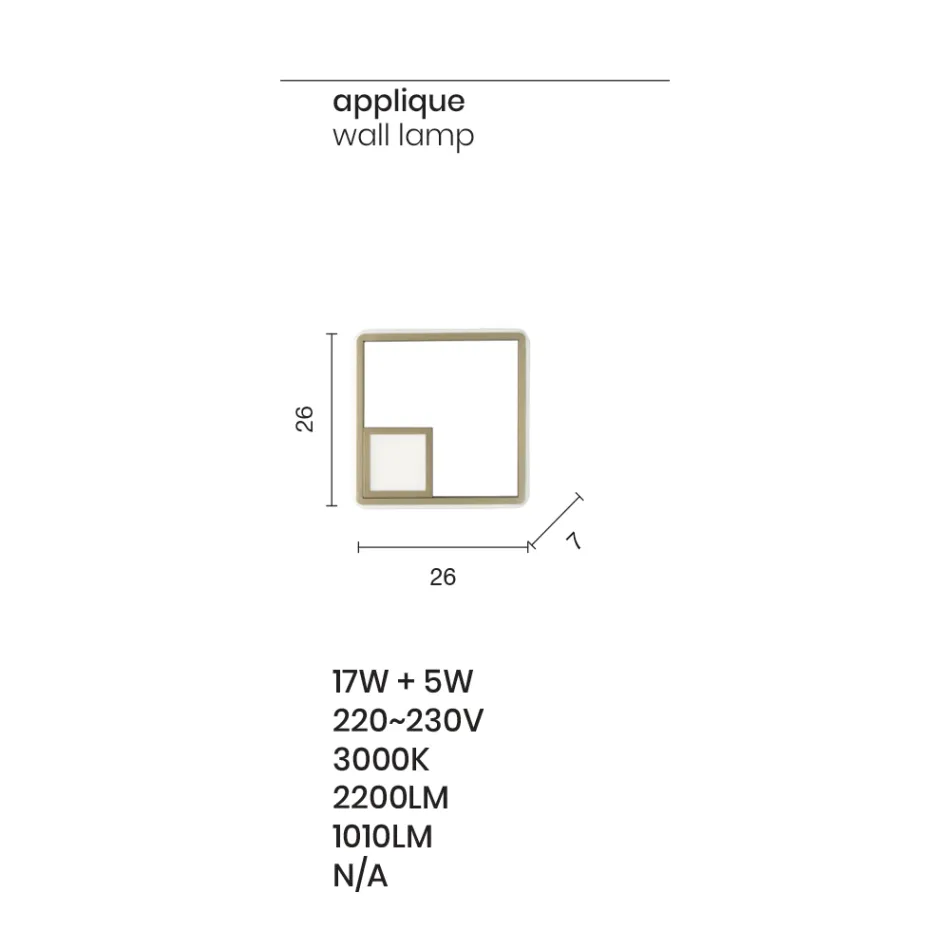 Wall Lamp with LED in Gold Finish Painted Metal - Formal Viadurini