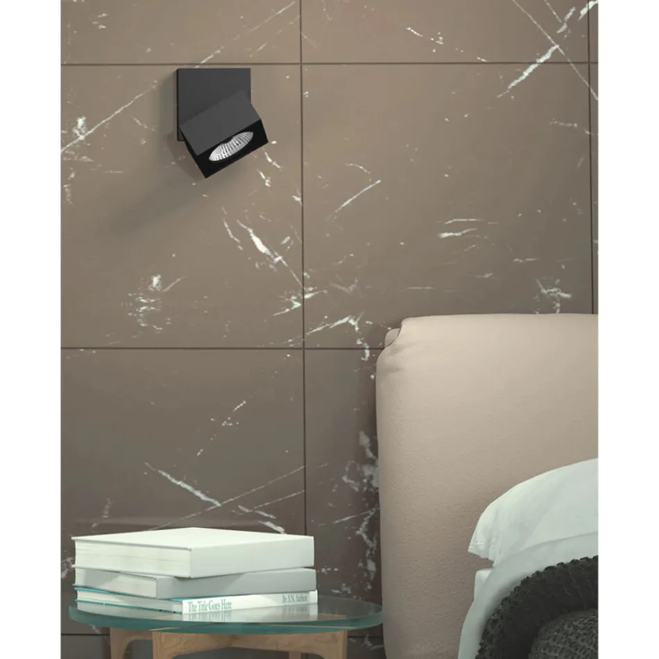 Decorative Wall Lamp Led 14W in White or Black Aluminium - Vernon Viadurini