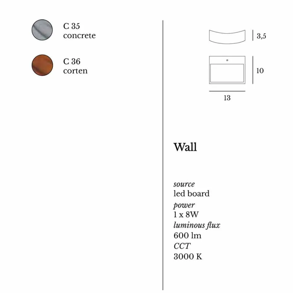 Modern design wall lamp in steel Ø13xh.3,5xsp.10 cm Osea Viadurini