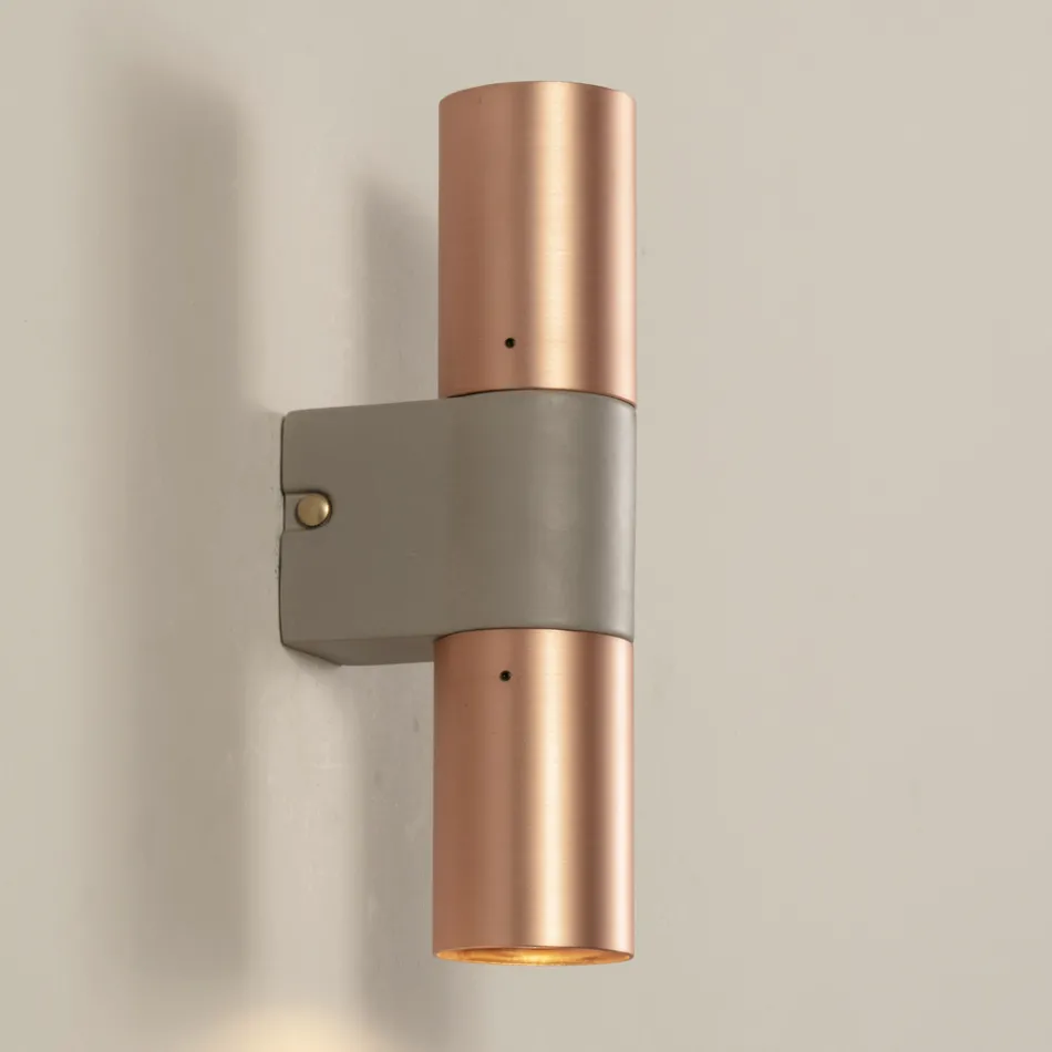 Wall Lamp in Ceramic and Copper Handmade in Italy - Toscot Match Viadurini