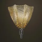 Amber-colored Venice Glass Wall Lamp Made in Italy - Fabiana Viadurini