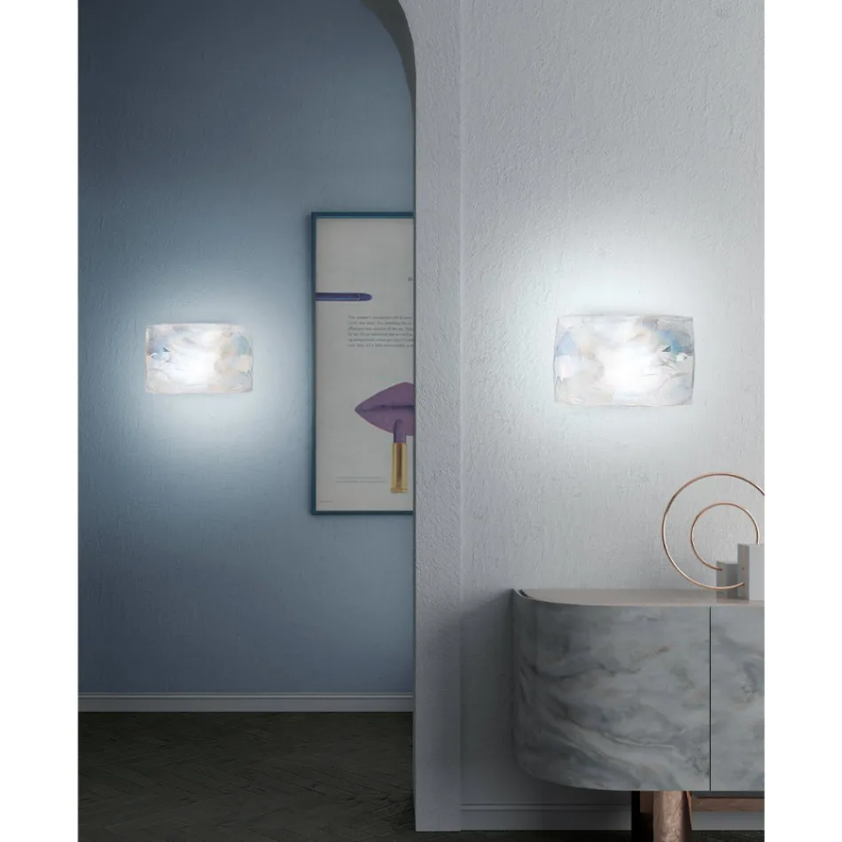 Hand Blown Mother of Pearl Glass Wall Lamp in Venice - Chrystal Viadurini