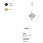 Modern wall lamp in steel Ø48xh.40xL.cavo100 cm Beren Viadurini