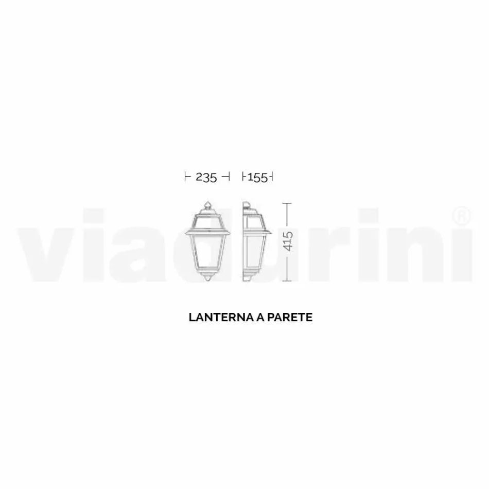 Wall lamp for classic outdoor made in Italy, Kristel aluminium Viadurini