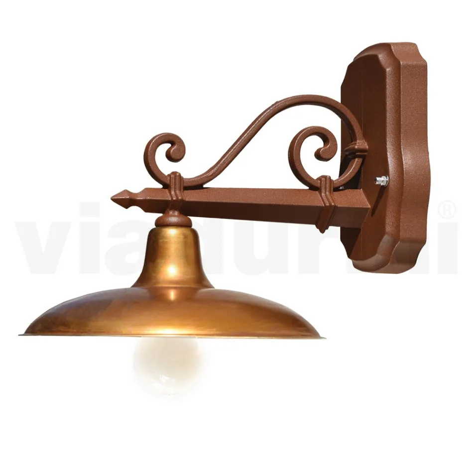 Outdoor Wall Lamp in Aluminium and Brass Made in Italy - Adela Viadurini