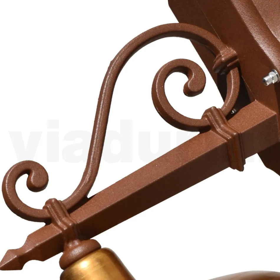 Outdoor Wall Lamp in Aluminium and Brass Made in Italy - Adela Viadurini