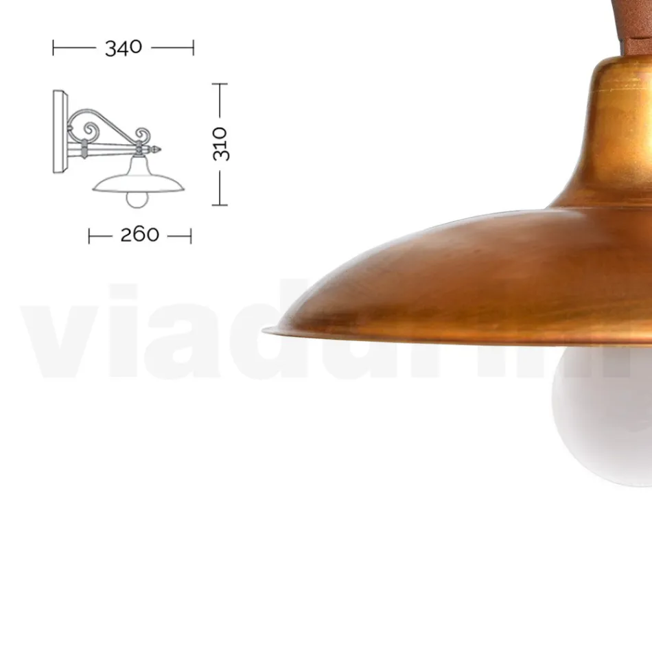 Outdoor Wall Lamp in Aluminium and Brass Made in Italy - Adela Viadurini