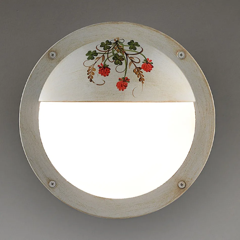 Round Hand Painted Aluminium Garden Wall Lamp - Brindisi Viadurini
