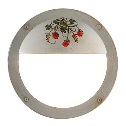 Round Hand Painted Aluminium Garden Wall Lamp - Brindisi Viadurini