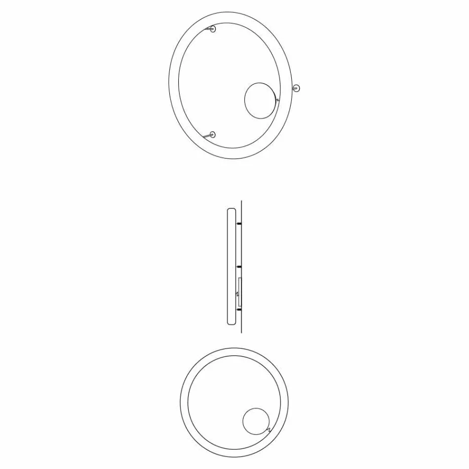 Modern Round Wall Lamp in Polyethylene Made in Italy - Slide Giotto Viadurini