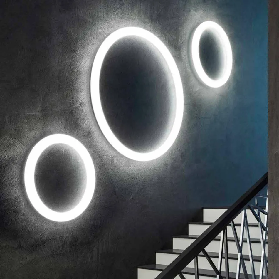 Modern Round Wall Lamp in Polyethylene Made in Italy - Slide Giotto Viadurini