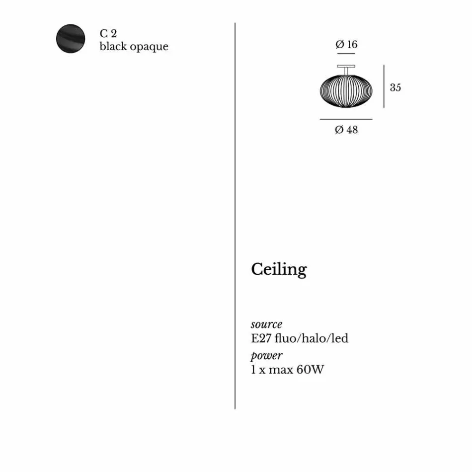 Modern ceiling lamp in painted steel, Ø48xH 35 cm, Heila Viadurini