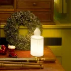 White Led Table Lamp Luminous Candle Design by Slide - Flame Viadurini