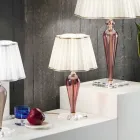 Classic Table Lamp Handmade in Glass and Crystal - Mariangela Viadurini