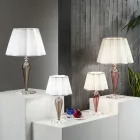 Classic Table Lamp Handmade in Glass and Crystal - Mariangela Viadurini