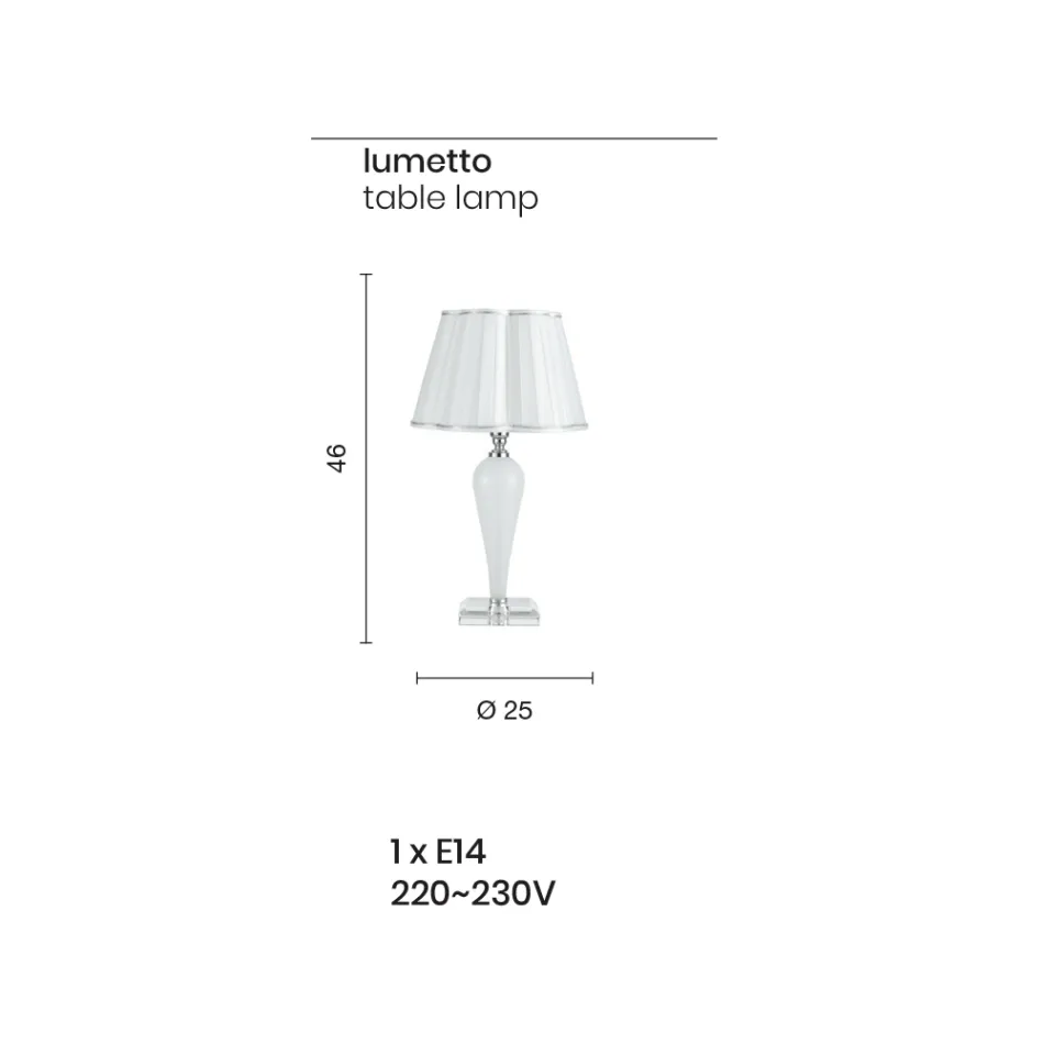 Classic Table Lamp Handmade in Glass and Crystal - Mariangela Viadurini