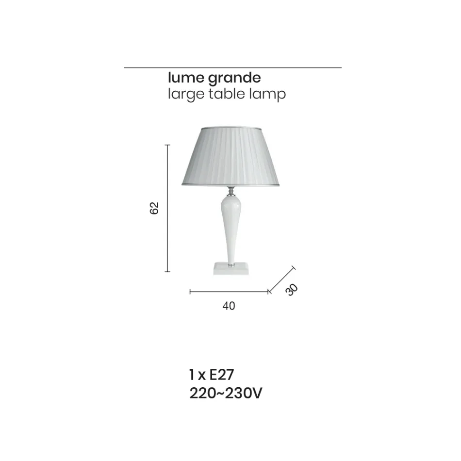 Classic Italian Handmade Glass Table Lamp and Lampshade - Rapallo Viadurini