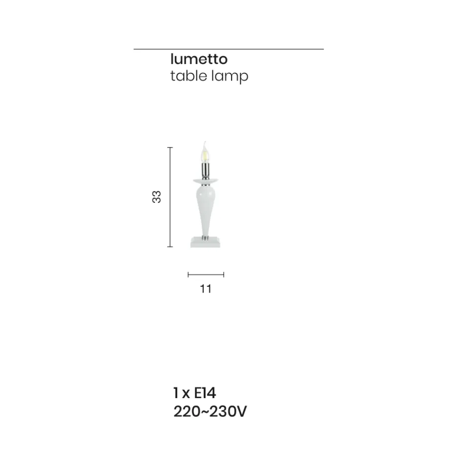 Classic Table Lamp in Handmade Italian Glass and Gold Metal - Oliver Viadurini