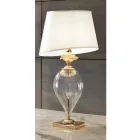 Classic Artisan Glass Table Lamp and Luxury Lampshade - Flanders Viadurini