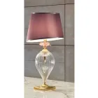 Classic Artisan Glass Table Lamp and Luxury Lampshade - Flanders Viadurini