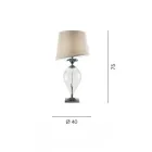 Classic Artisan Glass Table Lamp and Luxury Lampshade - Flanders Viadurini