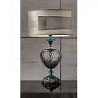 Classic Table Lamp Italian Handcrafted Glass and Crystals - Magrena Viadurini