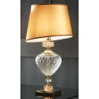Classic Italian Artisan Glass Table Lamp and Lampshade - Saline Viadurini