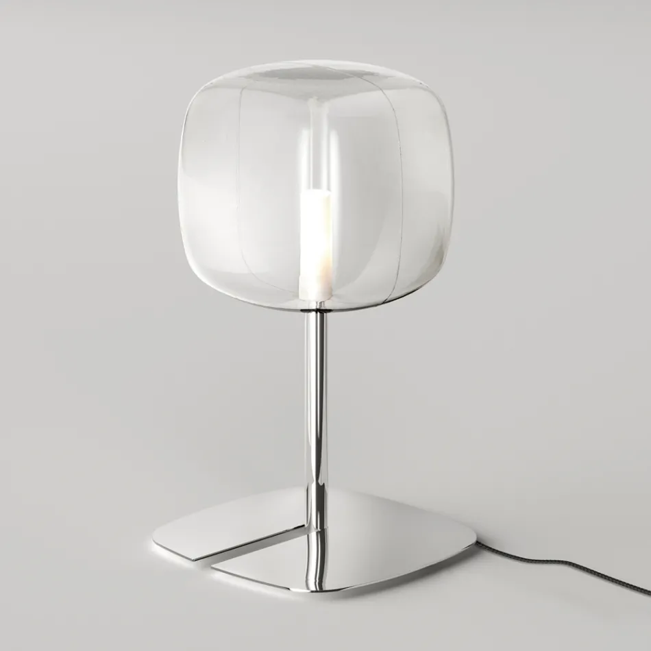 Table Lamp with Shiny Metal Structure Made in Italy - Donatina Viadurini