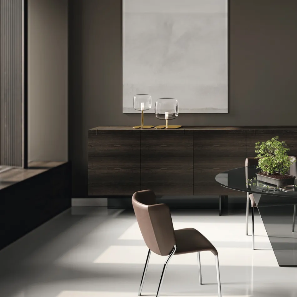 Table Lamp with Shiny Metal Structure Made in Italy - Donatina Viadurini